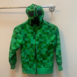 Kids size small Minecraft Creeper hoodie sweatshirt